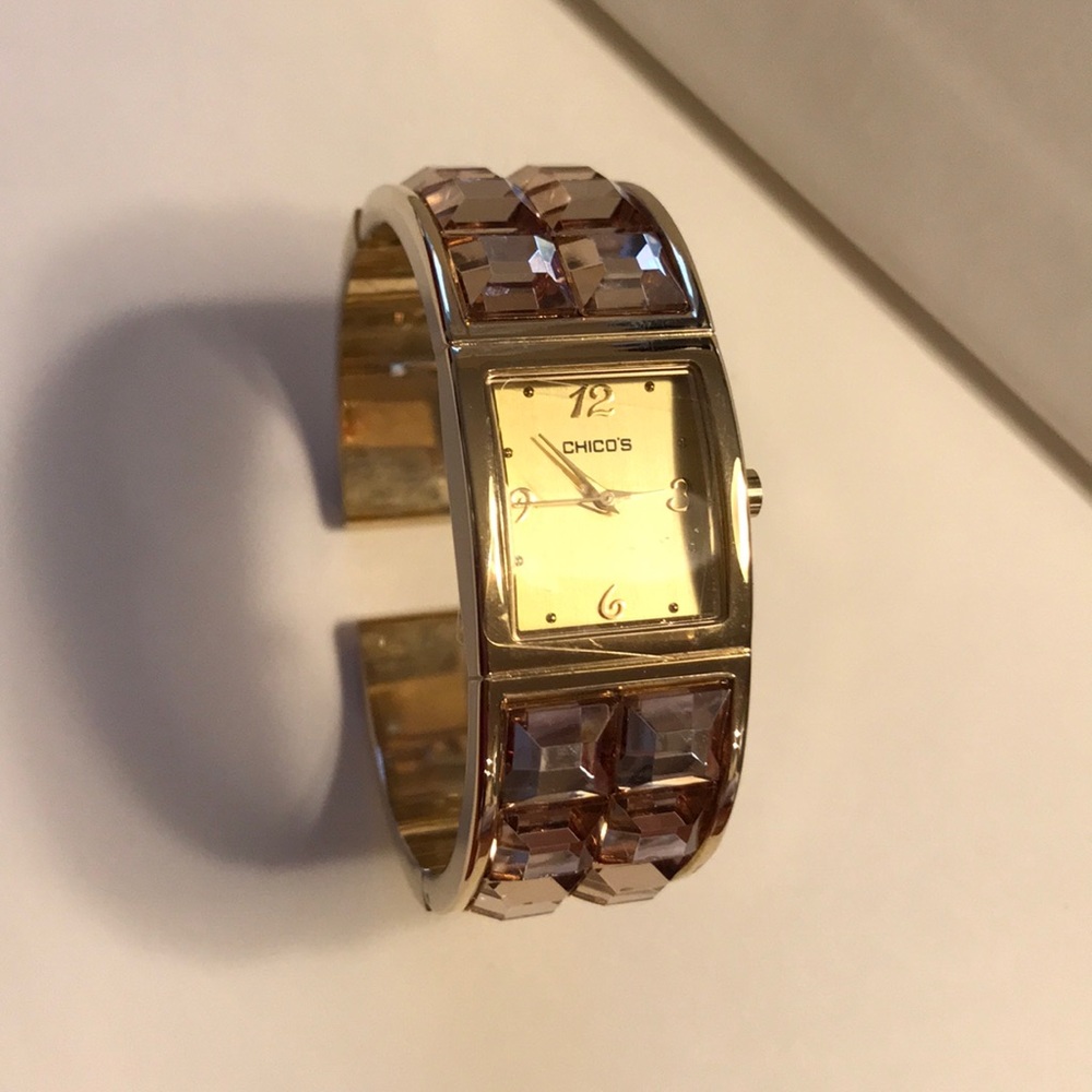 Chico’s embellished cuff watch‎